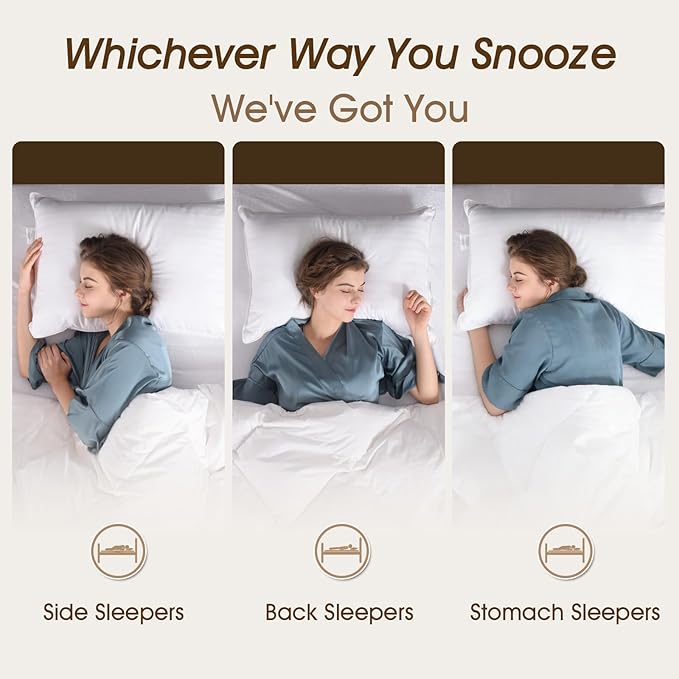 downluxe Down Alternative Pillows King Size Set of 2 - Hotel Collection Soft Bed Pillows for Sleeping, Perfect for Side, Back and Stomach Sleepers, 20 X 36
