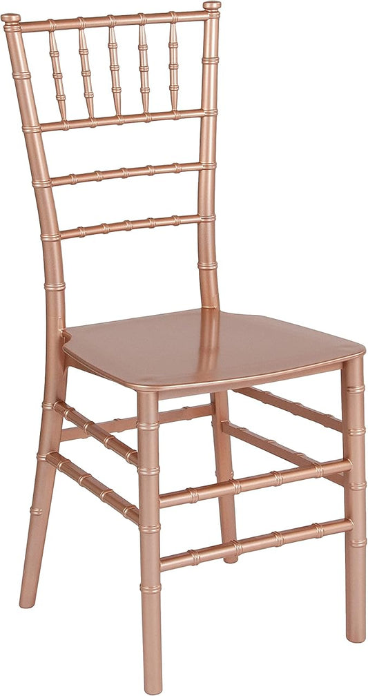 Flash Furniture HERCULES Series Rose Gold Resin Stacking Chiavari Chair