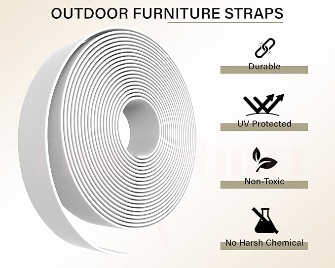 1.5" x20' ft Vinyl Straps for Patio Chairs Repair Kit Outdoor Patio Lawn Furniture Lounge Replacement Strapping Matte Finish (Baby Blue) + 20 Free Rivets