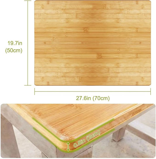 Universal Solid Wood Tabletop, 27.6"x19.7"x0.8" DIY Multi-Purpose Desktop, Rectangular Countertop for Washer Stand, Shelf Board, Workbench & Dining Table, Compatible with Standing Desk Bases