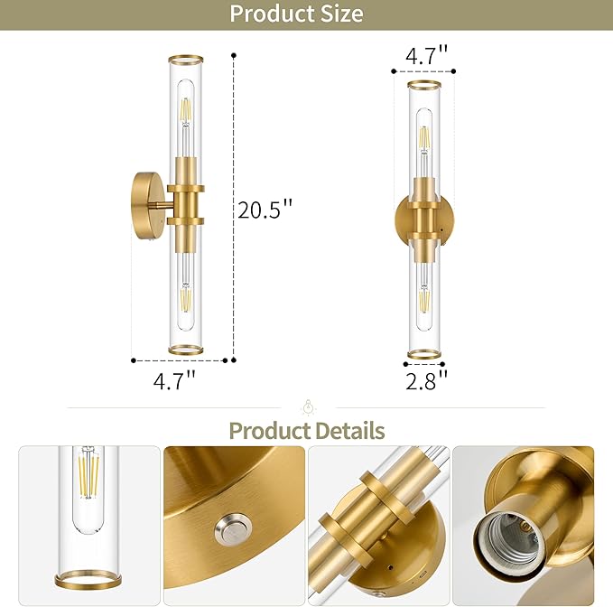 8000mAh Wireless Wall Sconces with Remote Control, Battery Operated Wall Sconce Set of 2 with Timer, Gold Rechargeable Dimmable Wall Lights for Living Room Bedroom Hallway Entryway 3000K