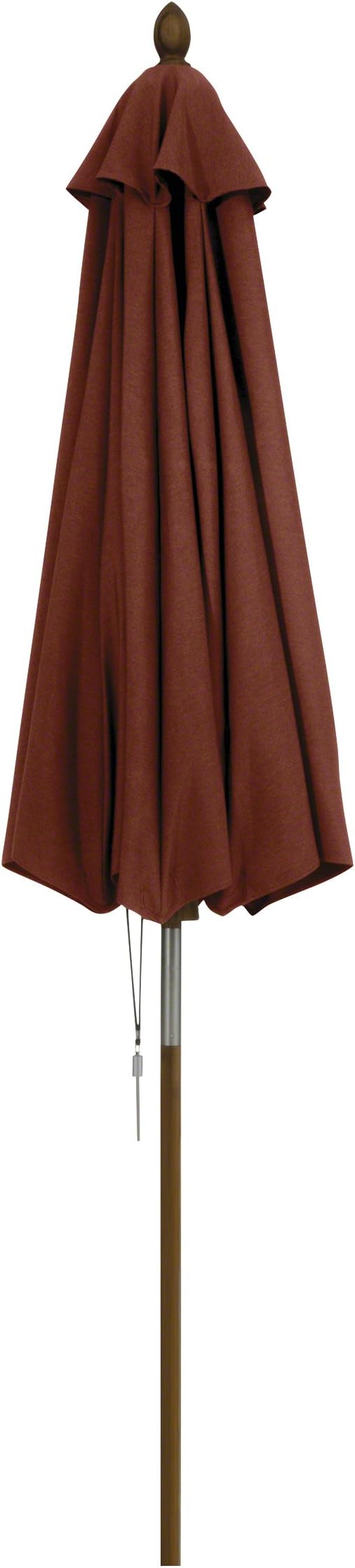 Classic Accessories Montlake™ Fadesafe™ 9' Round Bamboo Patio Umbrella, Heather Henna