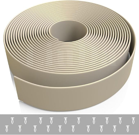 2" x20' ft Vinyl Straps for Patio Chairs Repair Kit Outdoor Chair Repair Straps Webbing Replacement Strapping Furniture Strap Matte Finish Vinyl Strap Replacement (Driftwood) + 20 Free Rivets