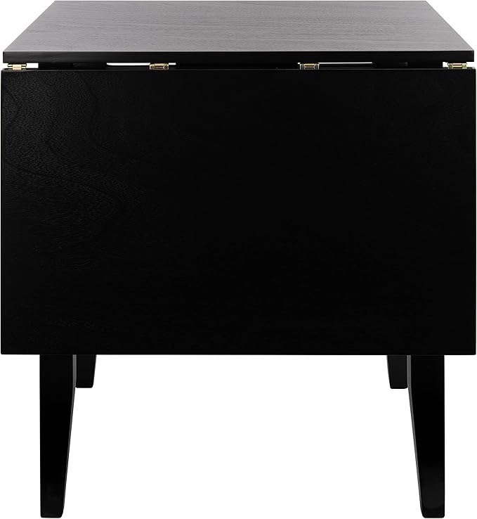 SAFAVIEH Home Collection Miliano Matte Black Drop End Leaf Dining Room Table DTB1404A
