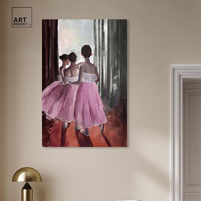Art Remedy Little Girls Ballerinas Canvas Classic Vintage Wall Art, Gallery Wrapped, 30" x 45"