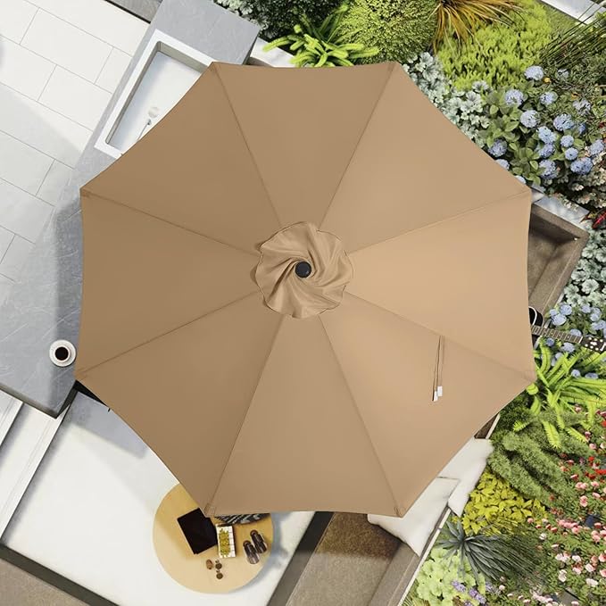 MASTERCANOPY Patio Umbrella 10 ft Replacement Canopy for 8 Ribs-Navy Blue Canopy Only