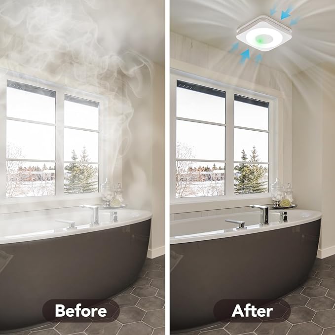 OREiN 3-in-1 Bathroom Exhaust Fan with Light & Humidity Sensor, 160 CFM, 1.0 Sone, Auto-On at 60% Humidity, 1500LM, 3000K/4000K/5000K, Night Light, ETL & FCC Certified, Ceiling Opening 11.81''x11.02''