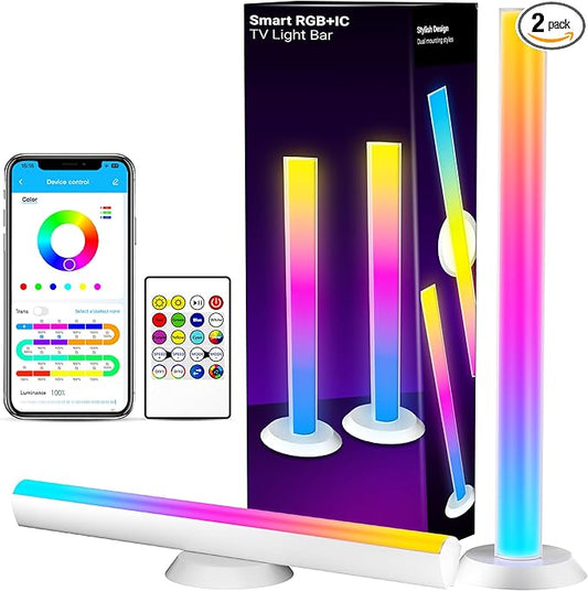 TJOY Smart Wi-Fi Light Bars, Work with Alexa &Google Assistant, Gaming Desk Lights with Music Sync&Scene Modes, RGB TV Light Bar, Ambient Lighting for Game, Atmosphere Decoration(2.4Ghz WiFi only)