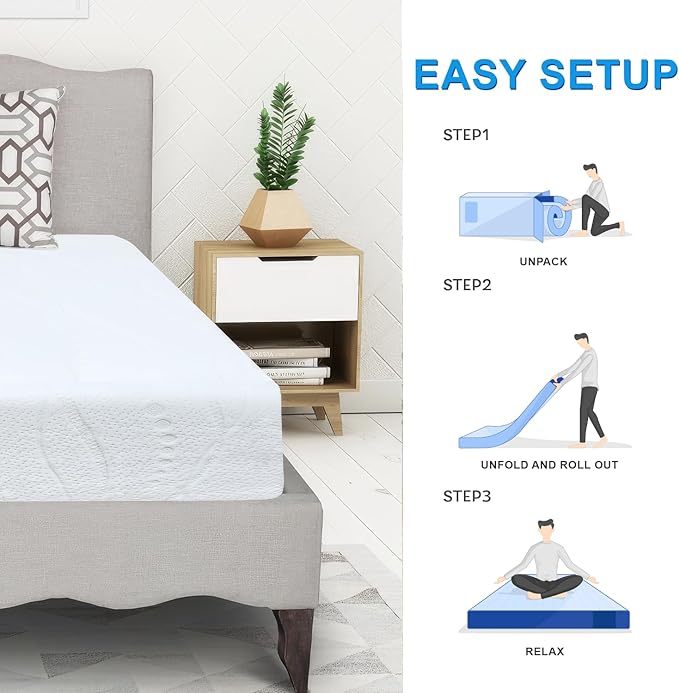 Twin Size 8-Inch, Gel Memory Foam Mattress, Medium Firm Feel, Breathable, Cool Sleep and Pressure Relief, CertiPUR-US Certified, Temperature Balanced