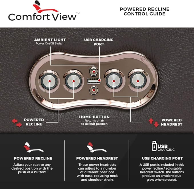Seatcraft Anthem Home Theater Seating - Italian Leather - Power Recline Sofa - Fold-Down Table - Powered Headrests - Arm Storage - USB Charging - Cup Holders, Brown