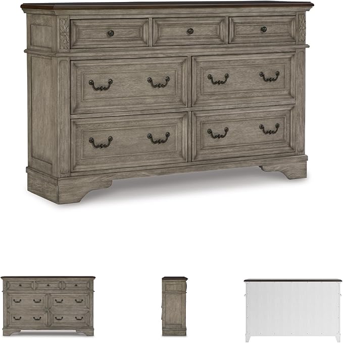 Signature Design by Ashley Londenbay Classic Farmhouse 7 Drawer Dresser, Brown & Gray