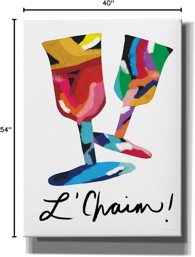Epic Graffiti 'L'Chaim Glass' by Linda Woods, Canvas Wall Art, 40"x54"