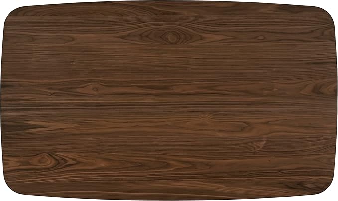Christopher Knight Home Arley Modern Wooden Dining Table, Solid Wood Rectangular Dining Room Table for 4 People, Sturdy and Space Saving Kitchen Table, Walnut Brown + Black