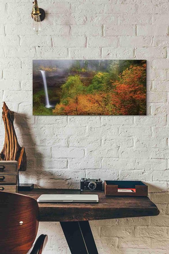 Epic Graffiti 'Silver Falls' by Darren White, Canvas Wall Art, 12"x24"