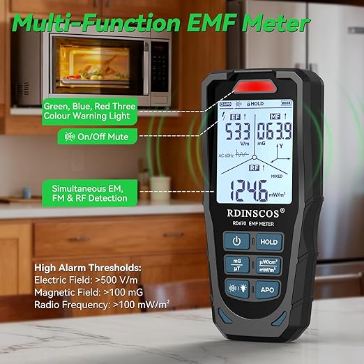 EMF Meter, Digital EMF Detector for Electromagnetic Radiation, Handheld EMF Reader for Home Inspection, Ghost Hunting and Office Use