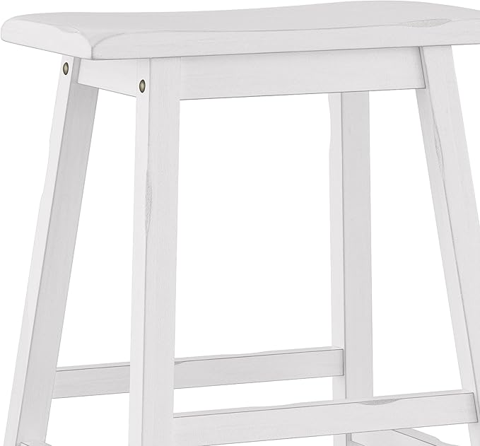 Hillsdale Moreno Wood Backless Bar Height Stool, 29" High, Sea White