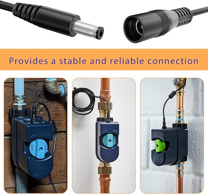 25 ft Extension Cable Compatible with Moen Flo Smart Water Shutoff Sensor 900-001 900-002 900-006 920-003, Replacement Power Cord for Moen Flo Smart Water Monitor and Automatic Shutoff