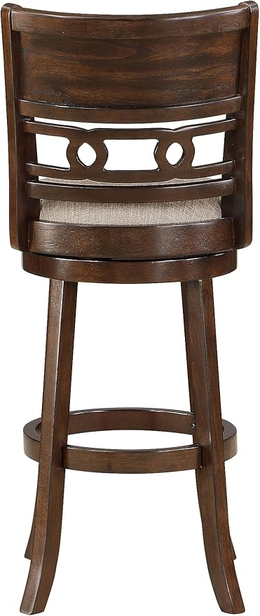 New Classic Home Furnishings Gia 29" Swivel Barstool-Cherry W/Brown Fabric Seat