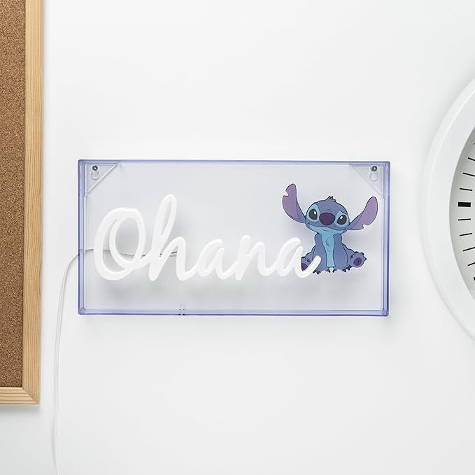 Stitch Ohana Light Officially Licensed Lilo and Stitch Lamp, Disney Collectible Gift, LED Bedside Table Bedroom Night Light Decor | Paladone