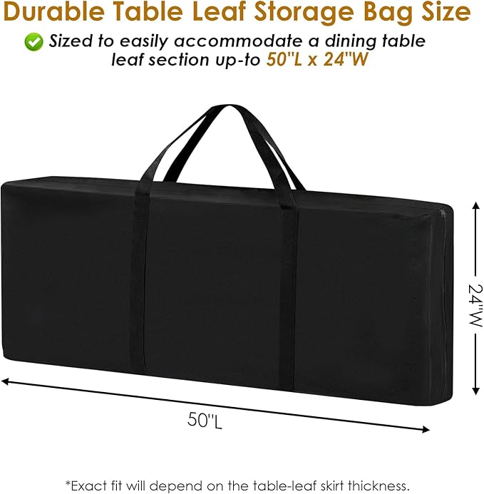 Table Leaf Storage Bag, Waterproof Dining Table Leaf Bag Scratch Resistant Protection Bag - 52x28inch(No Padding)