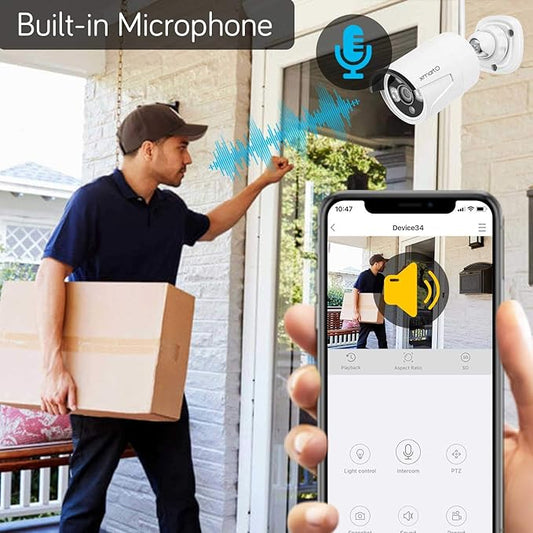 xmartO WB2024-W 3MP WiFi Home Security Camera with Built-in Microphone (add-on Camera with 3.6mm Lens and 2K HD Resolution, Works only for NVRs Version 3.0 or Later)