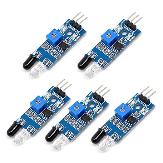 Oiyagai 5pcs IR Infrared Obstacle Avoidance Sensor Module for Arduino, Robot Smart Car, Line Tracking & Distance Detection (2–30cm)