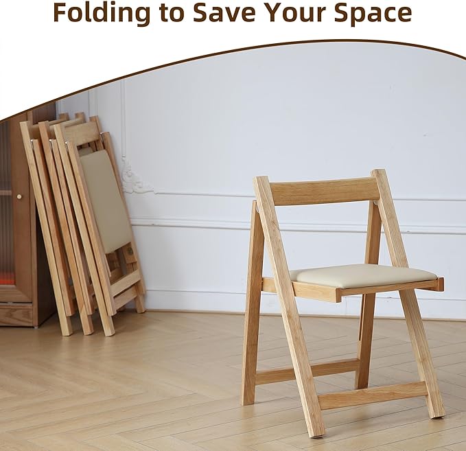Wood Round Folding Dining Table with 6 Chairs, 47.3" Folding Table and Chairs with Storage Shelf Metal Legs for Home Dining Room Living Room, Space Saving Foldable Dining Table with 6 Chairs