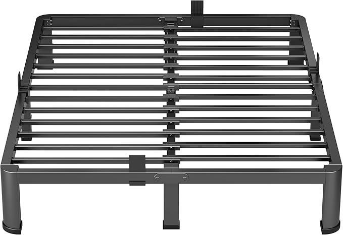 10 Inch Queen Heavy Duty 3500 lbs Bed Frame with Round-Corner Legs & Anti-Squeak Design – Quick Assembly Metal Platform, No Box Spring Needed