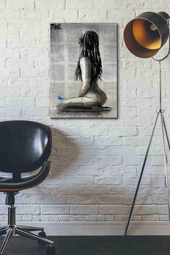 Epic Graffiti 'Bluebird Whisper' by Loui Jover, Canvas Wall Art, 18"x26"