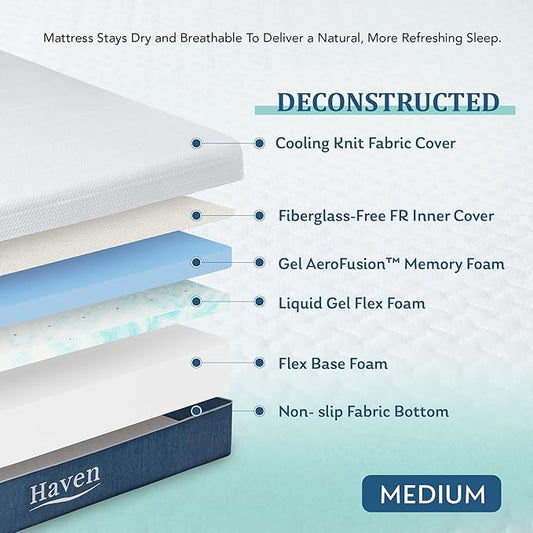 MLILY 12 Inch Queen Mattress, Gel Memory Foam, Medium Firm, Grey