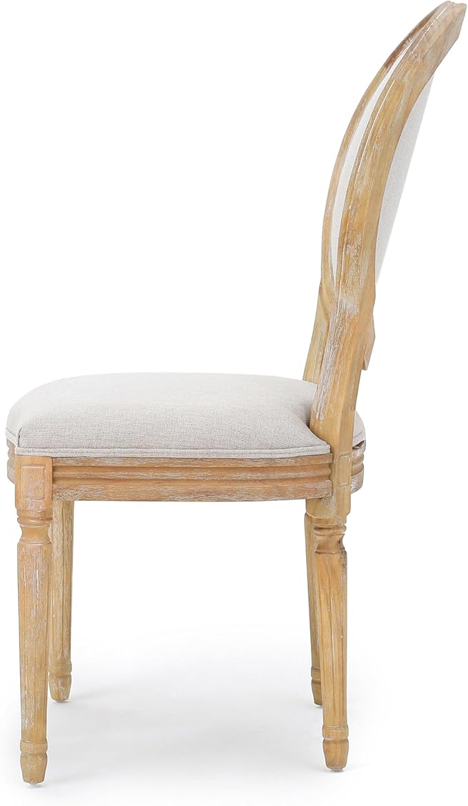 Christopher Knight Home Hilary French Country Fabric Dining Chairs (Set of 4), Beige, Natural