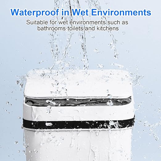 Bathroom Automatic Trash Can 3 Pack 2.2 Gallon Motion Sensor Touchless Small Slim Garbage Can with Lid Smart Electric Narrow Garbage Bin for Bedroom Living Room Office Kitchen (White)