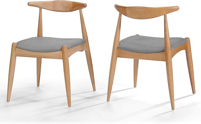 Christopher Knight Home Francie Fabric with Oak Finish Dining Chairs, 2-Pcs Set, Beige
