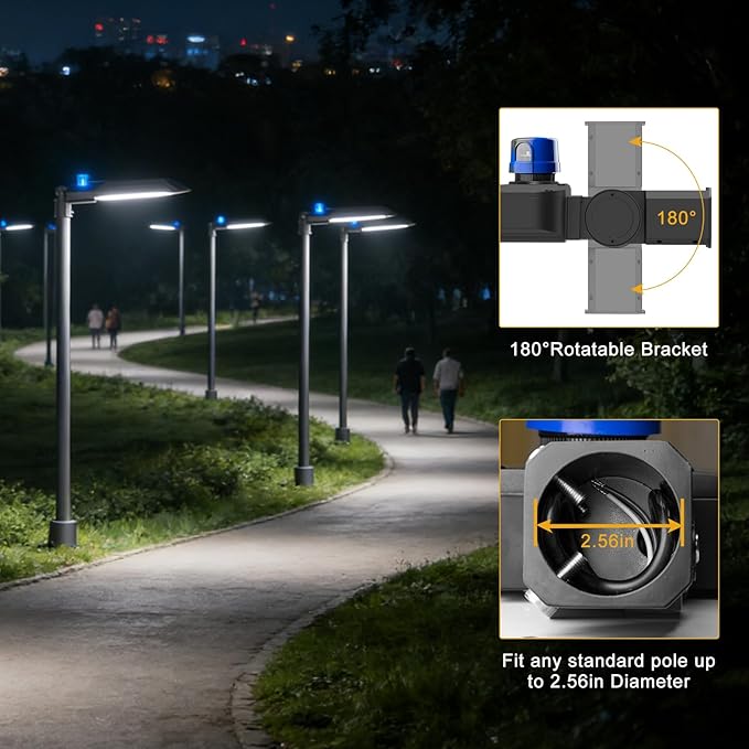 600W LED Parking Lot Lighting 90000Lm(150LM/W) Parking Lot Lights with Smart Photocell 5000K 6KV SPD Outdoor Waterproof LED Street Light with Slipfitter Mount ETL Listed 7 Yrs Warranty 2Pack