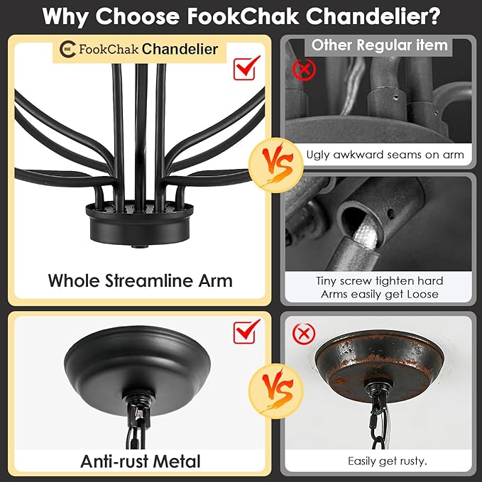 Black Chandelier 12 Light, Hallway Chandelier for Entryway High Ceiling Foyer Candle Chandeliers 36in Modern Farmhouse Light Fixture Chandeliers for Dining Room Master Bedroom Living Room