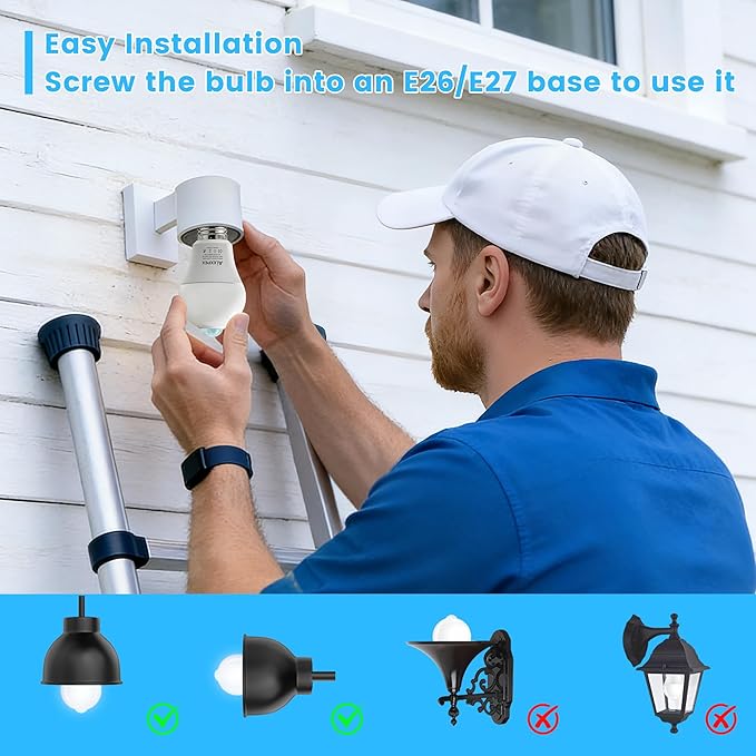 Motion Sensor Light Bulbs, 13W(100W Equivalent) 1100lm Motion Activated Auto Dusk to Dawn LED Bulb, A19 E26 5000K Daylight Outdoor/Indoor Lighting for Garage Porch Stairs Patio, 4 Pack