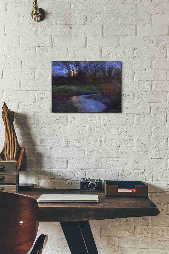 Epic Graffiti 'Moonlit Stream' by Chris Vest, Canvas Wall Art, 16"x12"