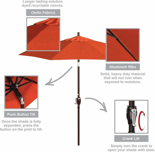 California Umbrella 7.5' Round Aluminum Market Umbrella
