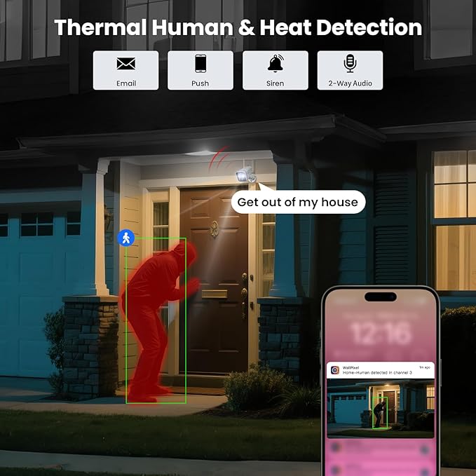 xmartO 2Pack Wireless Solar Outdoor Security Camera, 4MP 2K QHD WiFi6 Camera, All Weather 9000mAh Battery, IR&Color Night Vision, PIR Detection, 2-Way Audio, No Monthly Fees, Works NVR