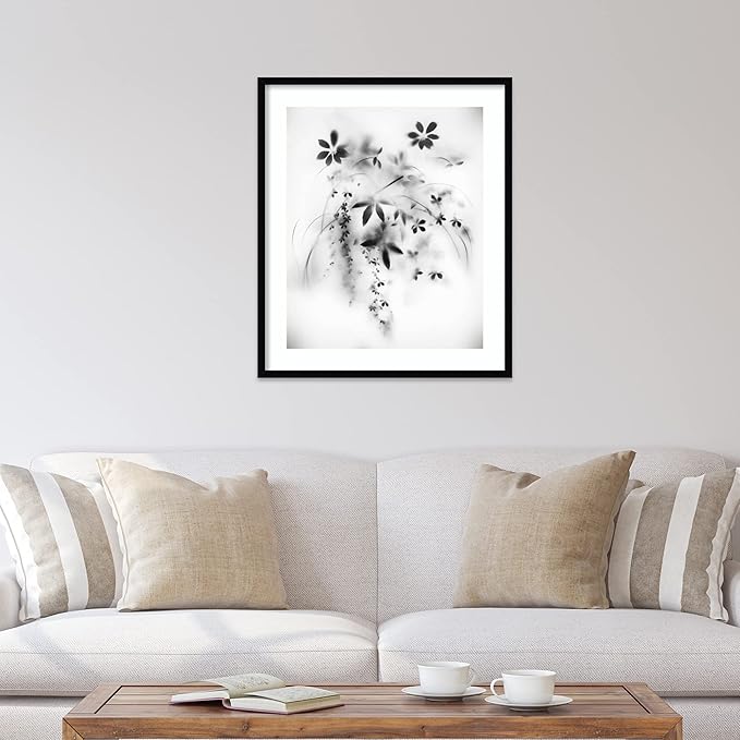 Amanti Art Framed Wall Art Print 33x28 Natural Floral Veil by Teis Albers, Nature Wall Art, Modern Contemporary Decor, Large Poster Painting Artwork for Living Room, Bedroom, Bathroom, Kitchen,
