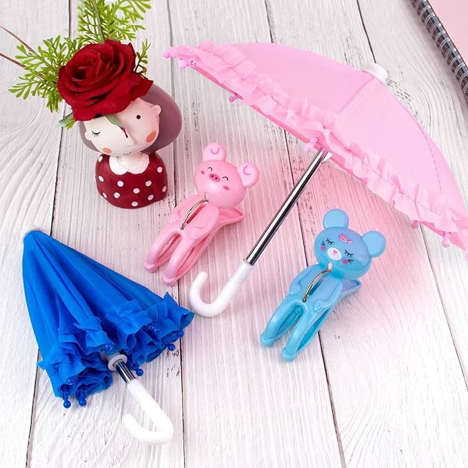Framendino, 5 Pack 11 Inch Mini Umbrella for Home Photography Props Decoration Outdoor Plants Assorted Rainbow Colors