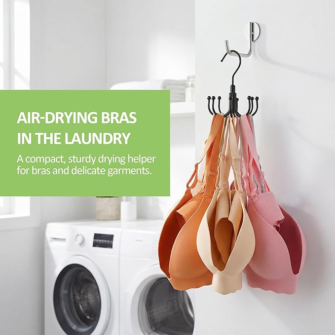 2 Pack Tank Top Hanger, Rotatable Bra Hanger for Closet, Max 24 Capacity Metal Tank Top Holder Storage Space Saving Sport Bra Organizer, Black