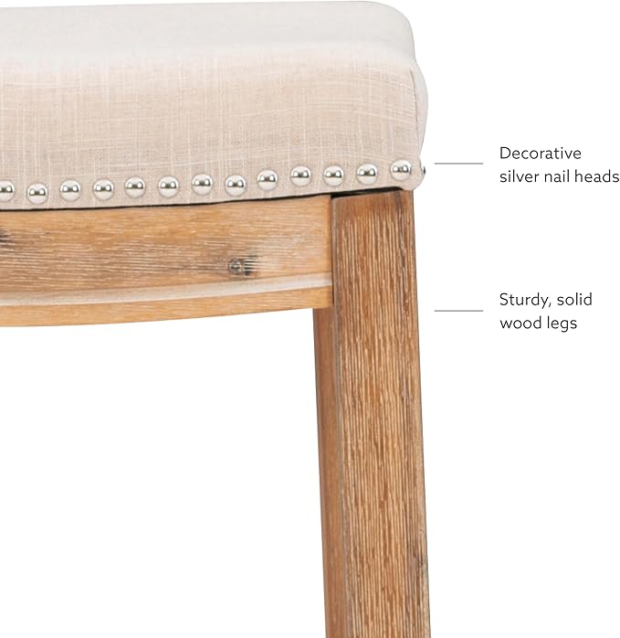Linon Home Décor Kingston Acacia Counter Stool, Brown