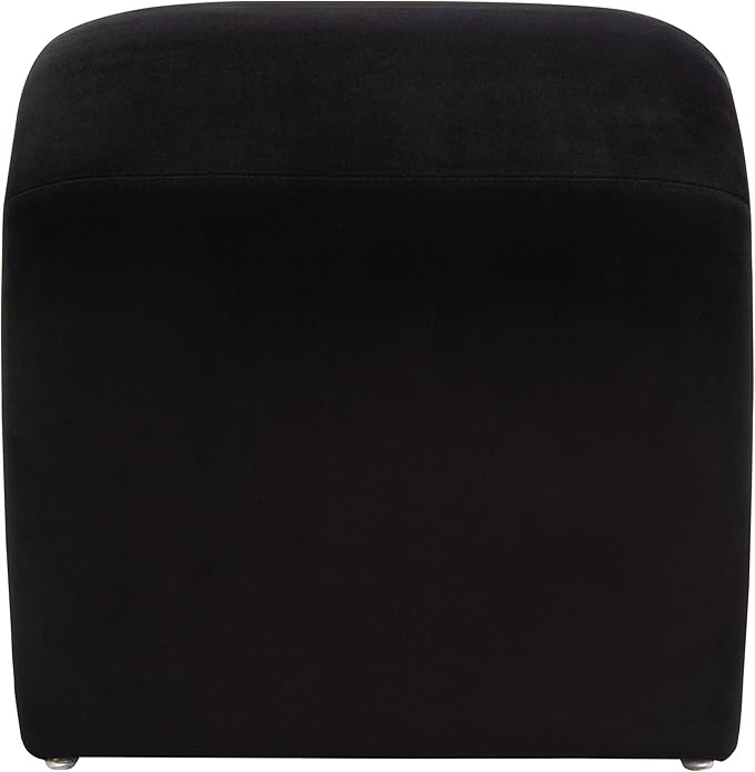 Safavieh Home Collection Kibo Modern Waterfall Black Velvet Ottoman (Fully Assembled)