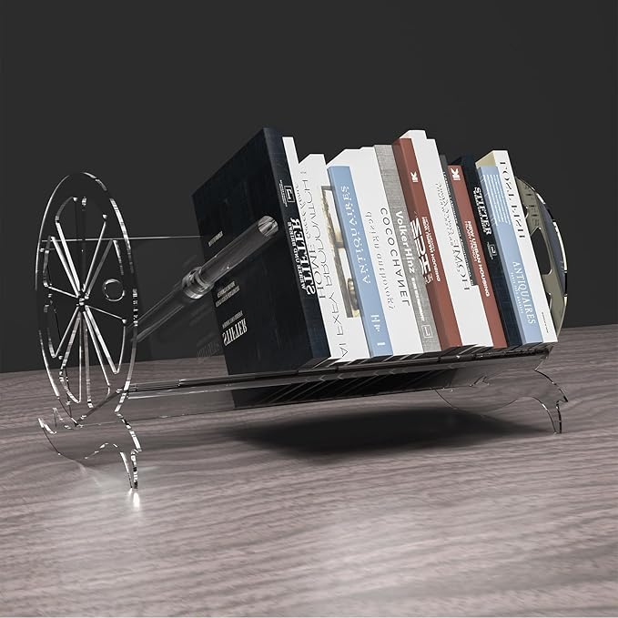 Desktop Bookshelf Rack Acrylic Storage Organizer,It is Suitable for use in Homes, Offices, Schools, Bookshelves and Display Stands, and can Hold Books, CDS, Magazines, etc