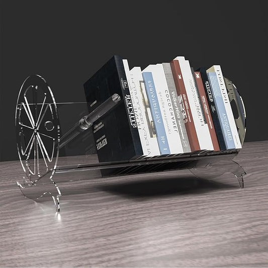 Desktop Bookshelf Rack Acrylic Storage Organizer,It is Suitable for use in Homes, Offices, Schools, Bookshelves and Display Stands, and can Hold Books, CDS, Magazines, etc