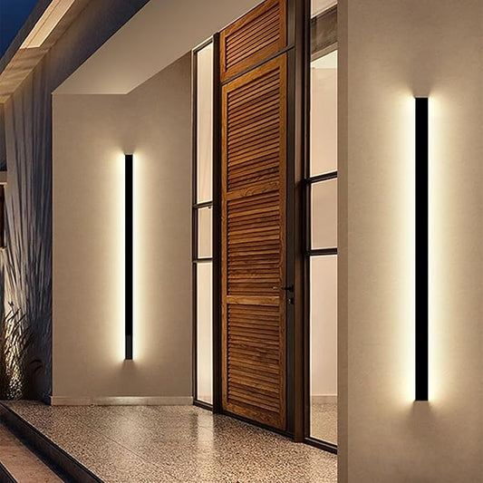 Modern Outdoor Wall Lights - 39inch Black Exterior Light Fixtures Wall, Porch Lights Outdoor Wall Sconce, Patio Long Strip Wall Light Fixtur Outside for Garage, House
