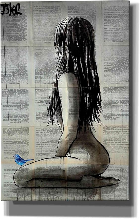 Epic Graffiti 'Bluebird Whisper' by Loui Jover, Canvas Wall Art, 26"x40"