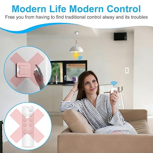Remote Control E26 E27 Light Bulb Socket Adapter,GreenCyle Standard Medium Base Lamp Socket Extender 2.3"(5.8cm),Screw-in Light Socket,Max 500W,No Wiring Needed,500ft RF Range,for Lamp,Home & Office