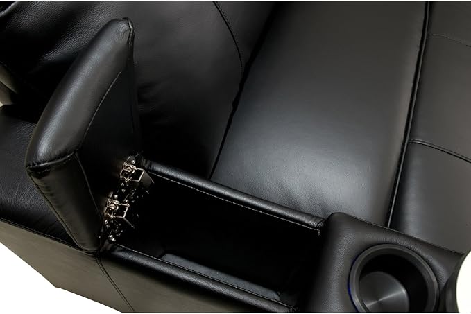 Octane Turbo XL700 Row of 2 Seats, Straight Row in Black Leather with Power Recline